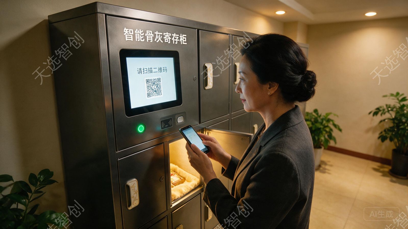二维码扫码开柜:家属手机一扫即开